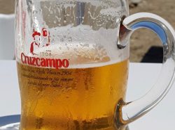Cold beer at beach bar, El Paseo